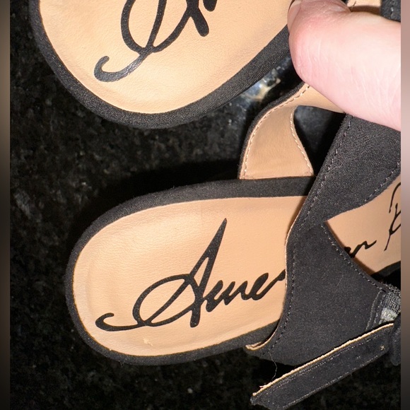 Strappy black suede wedges size 9 - Picture 5 of 6